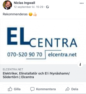 ELcentra rekommenderas